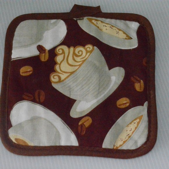 Set of 2 Coffee Bean Cups Brown Kitchen Pot Holder - Picture 2 of 6